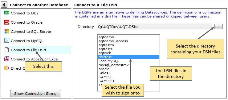 Signon to DSN file