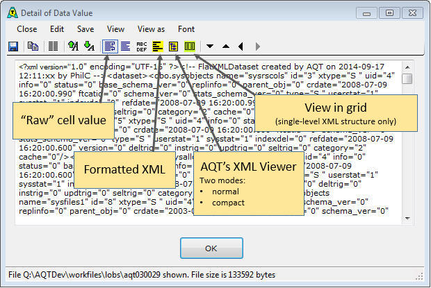 XML View options