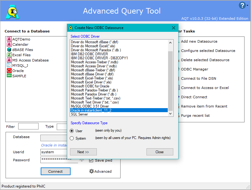 Oracle ODBC Install