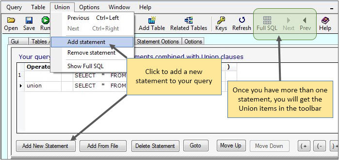 Building a Union query