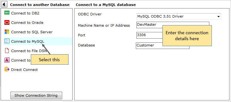 Connecting to MySQL