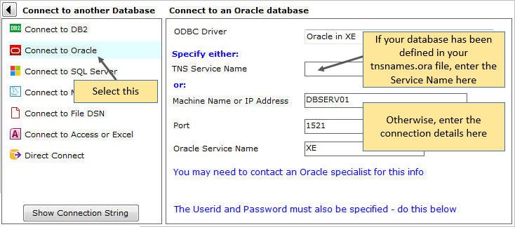 Signon to Oracle