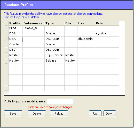 DB Profiles