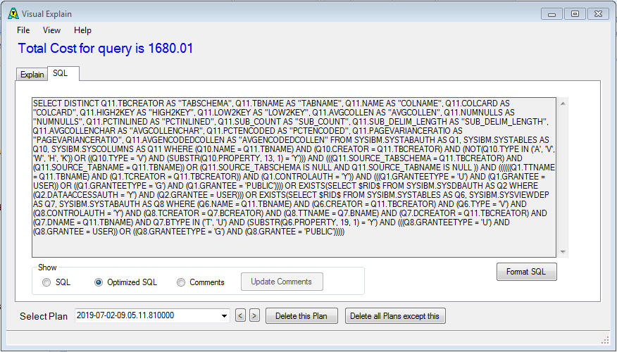 Visual Explain SQL