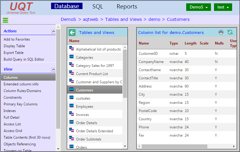 universal database querying